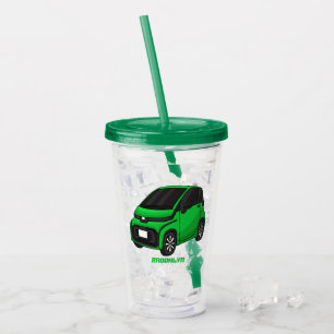 Vaso Acrílico Coche de pequeño tamaño verde