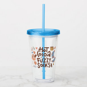 Vaso Acrílico Cócoa caliente y diseño de zócalos difusos