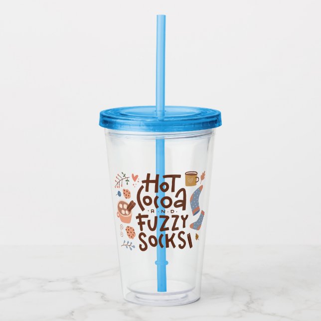 Vaso Acrílico Cócoa caliente y diseño de zócalos difusos (Anverso)