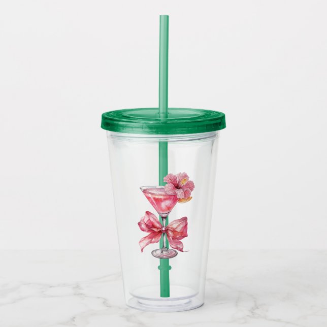 Vaso Acrílico Cóctel rosa Fl (Anverso)