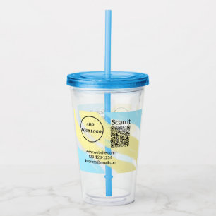 Vaso Acrílico código q r simple añadir logotipo código de explor