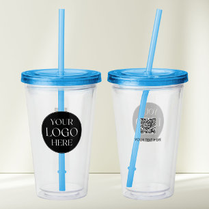Vaso Acrílico Código QR de Marca con Logotipo de Empresa Persona