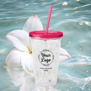 Vaso Acrílico código qr del logotipo del personalizado