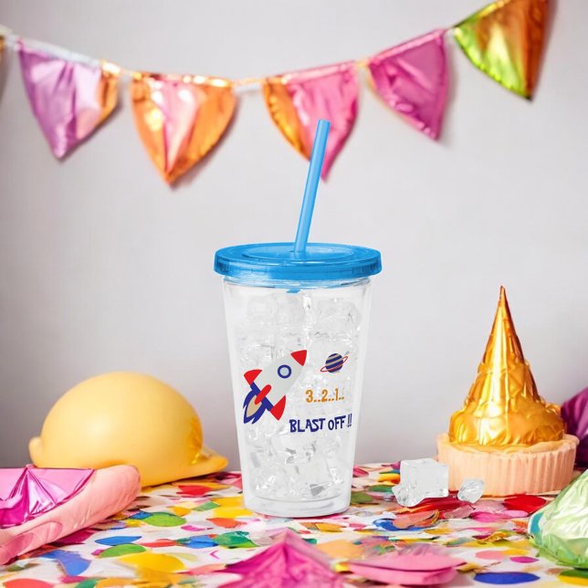 Vaso Acrílico Cohete Espacial Despegue Niños Astronauta (Subido por el creador)