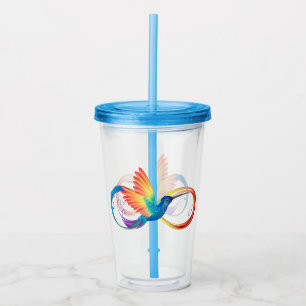 Vaso Acrílico Colibrí arcoiris con símbolo Infinity