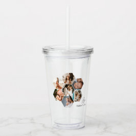 Vaso Acrílico Collage de fotos MOMMY personalizado del regalo de