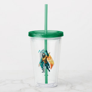 Vaso Acrílico Collage modernista de Aquaman el   Aquaman