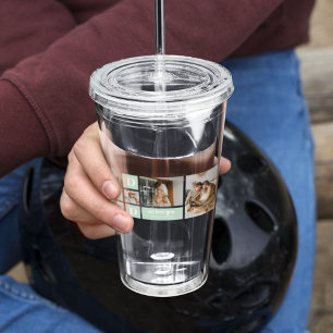 Vaso Acrílico Collage moderno foto de papá mejor regalo