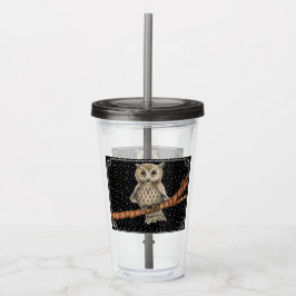 Vaso Acrílico Collar de búho de bonito en la rama tiene la front