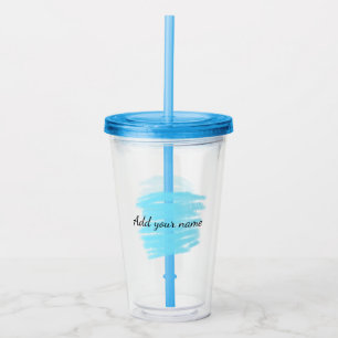 Vaso Acrílico Color azul acuarela añadir el mensaje de texto aqu