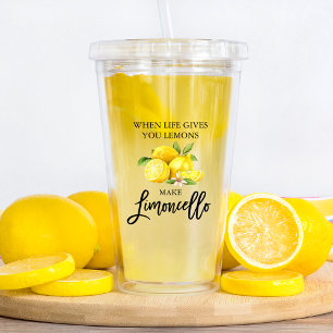 Vaso Acrílico Color de agua de pincel moderno Limoncello