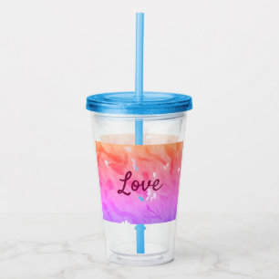 Vaso Acrílico Colorido arcoiris amor orgullo lgbtq patrón gay te