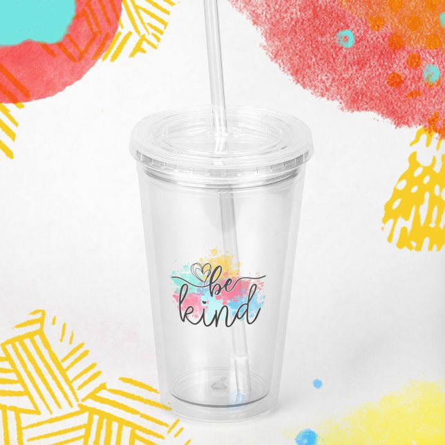 Vaso Acrílico Colorido Paint Splash (This cute tumbler is available in several different lid and straw colors. )