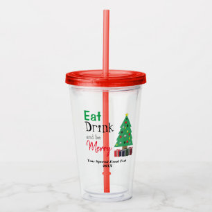 Vaso Acrílico Comer, Beber y Divertirse