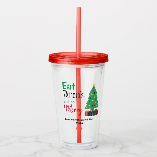 Vaso Acrílico Comer, Beber y Divertirse (Anverso)