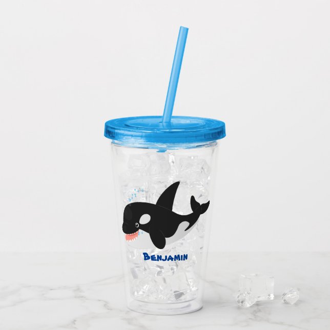 Vaso Acrílico Cómico asesino ballena orca personalizado lindo il (Reverso (hielo))