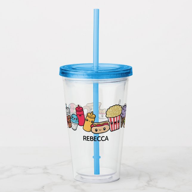 Vaso Acrílico Comida chatarra (Anverso)