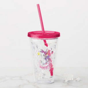 Vaso Acrílico Conejito de la hada de la acuarela