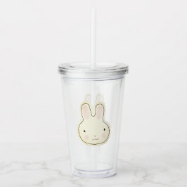 Vaso Acrílico Conejo de crema pastel personalizado ilustracion n