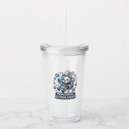 Vaso Acrílico Conejo Profesional que Esquiva Asteroides