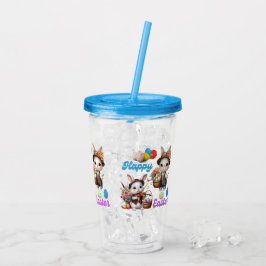 Vaso Acrílico Conejos felices de Pascua