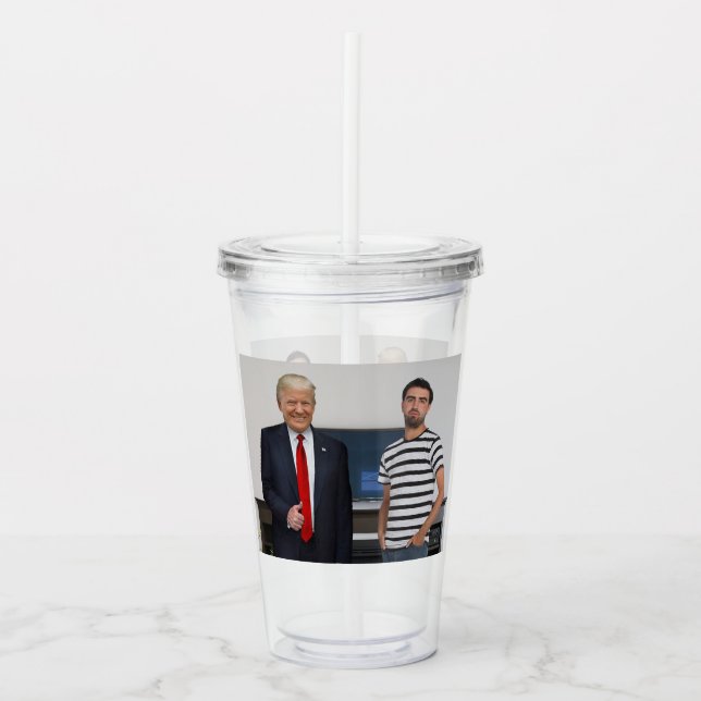 Vaso Acrílico Conoció al presidente Donald Trump| Agregar la fot (Anverso)