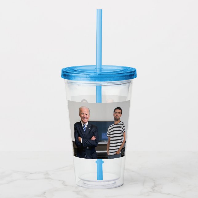 Vaso Acrílico Conoció al Presidente Joe Biden | Añadir la foto (Anverso)