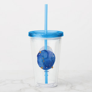 Vaso Acrílico Constelación del cielo nocturno de la acuarela del