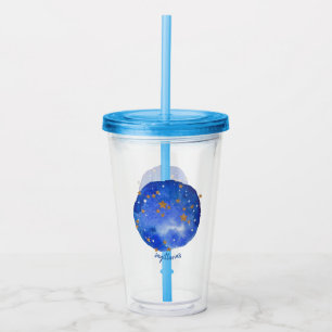Vaso Acrílico Constelación nocturna de color acuático sagitario
