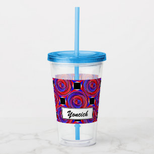 Vaso Acrílico Contrarreloj rojo y azul de Kenneth Yoncich