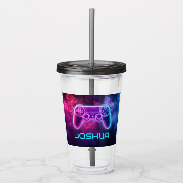 Vaso Acrílico Controlador de juegos para niños personalizado (Anverso)