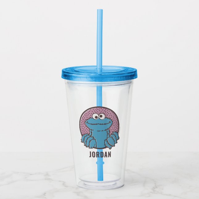Vaso Acrílico Cookie Monster | Om Nom (Anverso)