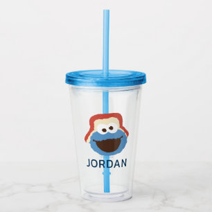 Vaso Acrílico Cookie Monster Woodland Face   Añadir su nombre