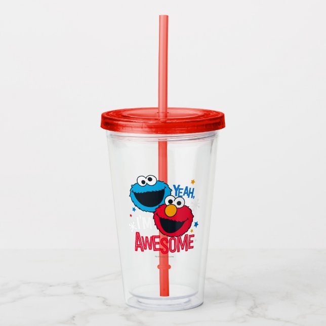 Vaso Acrílico Cookie Monster y Elmo | Sí, soy increíble (Anverso)