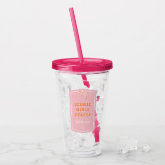 Vaso Acrílico Copa de Chicas Rosados