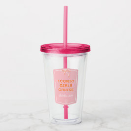 Vaso Acrílico Copa de Chicas Rosados