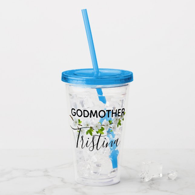 Vaso Acrílico Copa de Madrina Personalizada (Anverso (hielo))