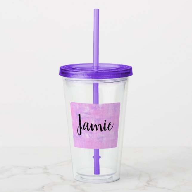 Vaso Acrílico Copa Purple Bridesmaid / Nombre personalizado (Anverso)