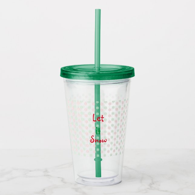 Vaso Acrílico Copo de nieve de los navidades (Anverso)