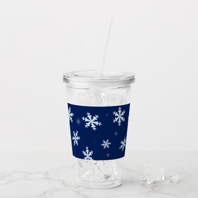 Vaso Acrílico Copos de nieve (Reverso (hielo))