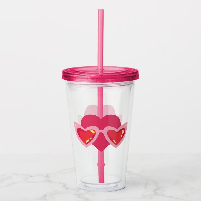Vaso Acrílico Corazón (Anverso)