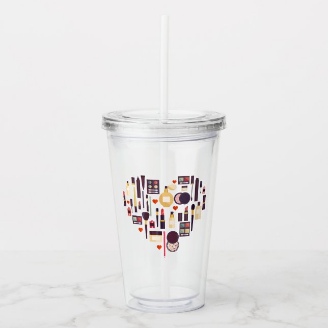 Vaso Acrílico Corazón de Comestics (Anverso)
