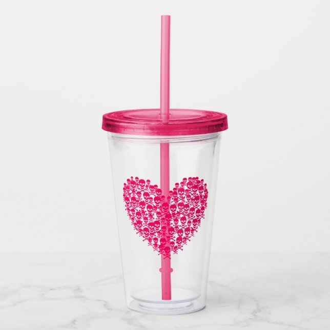 Vaso Acrílico Corazón de cráneo (Anverso)
