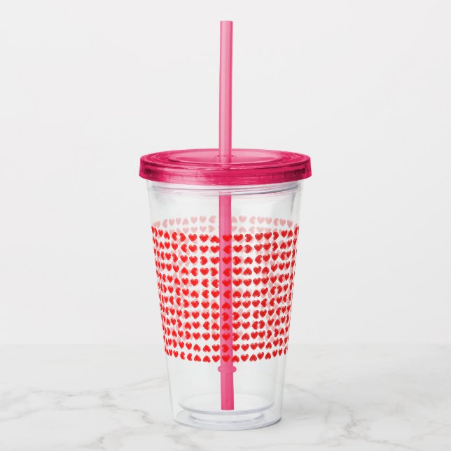 Vaso Acrílico Corazón rojo (Anverso)