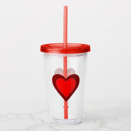 Vaso Acrílico Corazones El día de San Valentín Borgoña Rojo Amor