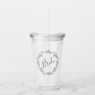 Vaso Acrílico Corona Botánica de Verde Sage Novia Boda