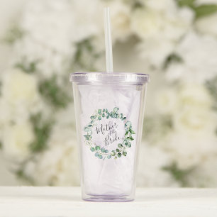 Vaso Acrílico Corona de eucalipto para la madre de la novia en b