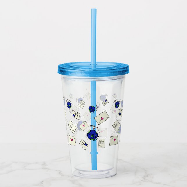 Vaso Acrílico Correo alrededor del mundo (Anverso)