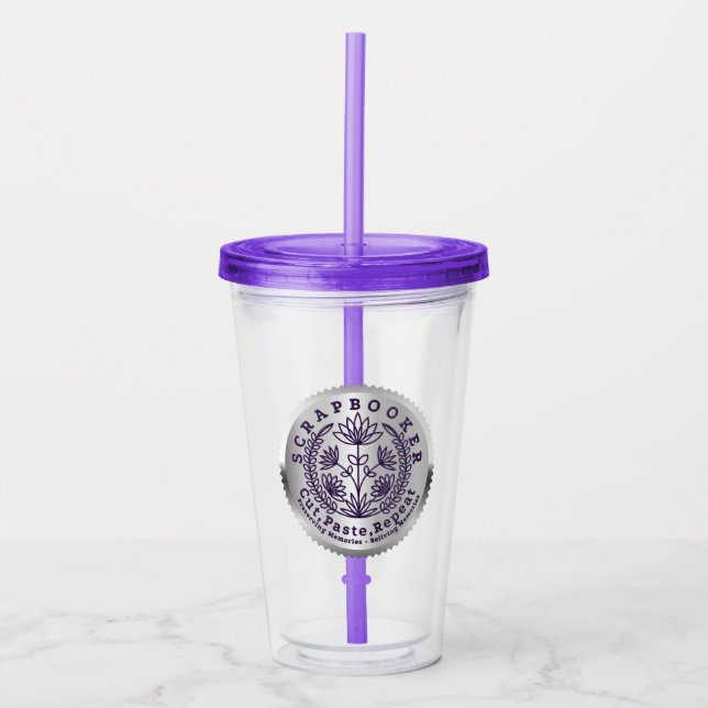 Vaso Acrílico "Cortar, pegar, repetir" (Anverso)