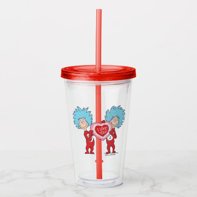 Vaso Acrílico Cosa Uno Cosa Dos Te Amo (Anverso)